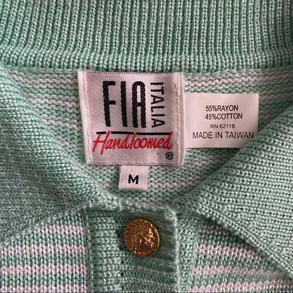 Vintage Fia Italia handloomed striped collared sweater - Picture 9 of 9